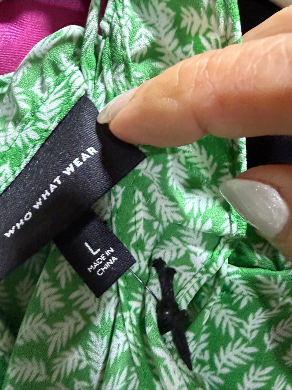 Who What Wear Green Printed midi Dress - Picture 2 of 5